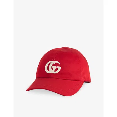 Gucci Kids' Diego Cotton Cap In Red