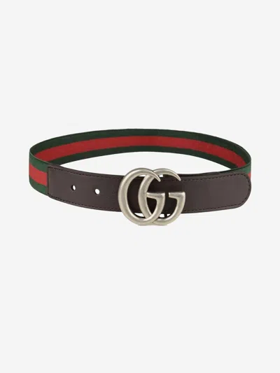 Gucci Kids Elastic Web Belt In Green