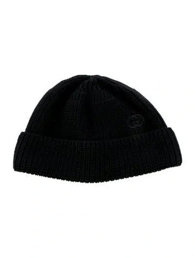Pre-owned Gucci Babies' Kids Embroidered Beanie In Black