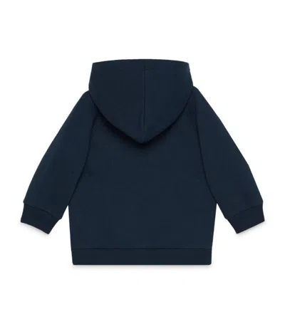 Gucci Embroidered Hooded Jacket (0-36 Months) In Blue