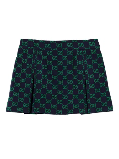 Gucci Kids Fitted Waistband Mini Skirt With Hidden Zip Closure In Black