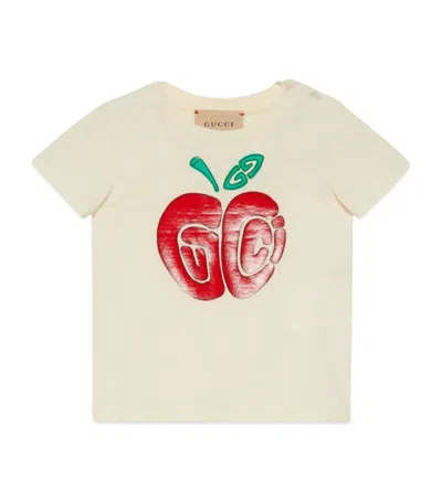 Gucci Kids Gg-apple Print T-shirt (0-36 Months) In Yellow