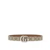 Gucci Kids Gg Supreme Belt With Logo Buckle Kids In Brown