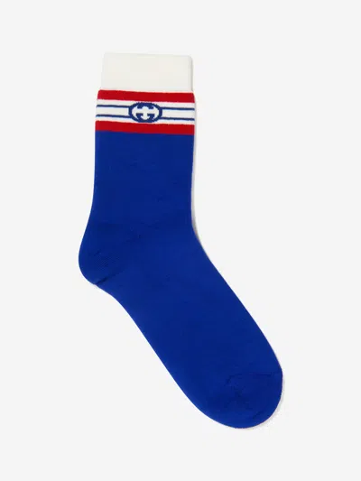 Gucci Kids Gg Logo Socks 10 Years Blue By Childsplay Clothing