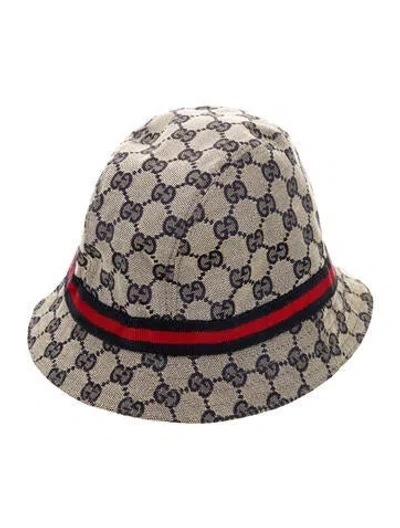 Pre-owned Gucci Babies' Kids' Gg Supreme Bucket Hat In Neutrals