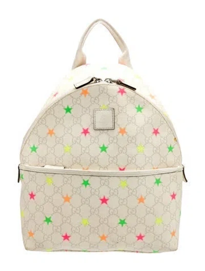 Pre-owned Gucci Kids' Gg Supreme Star Backpack In Orange