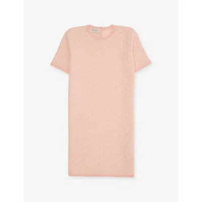 Gucci Kids' Gg Wool Jacquard Dress  4-12 Years Pale Rose/whit In Pink