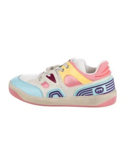 Pre-owned Gucci Kids Girls' Basket Low Demetra Low-top Sneakers In Pink