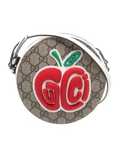 Pre-owned Gucci Kids' Girls' Gg Supreme Crossbody Bag In Brown/white