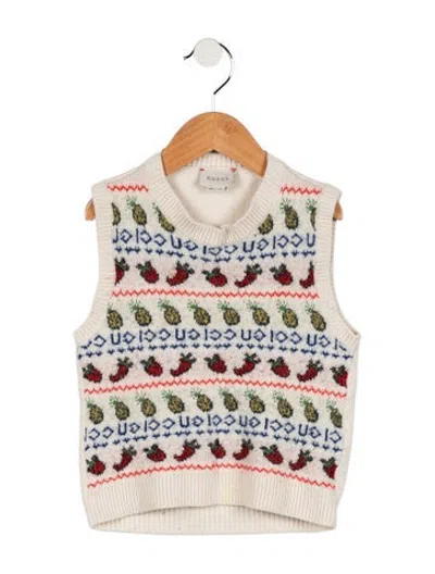 Pre-owned Gucci Kids Girls Knitted Sleeveless Top In Neutrals
