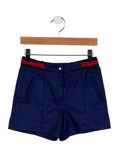 Pre-owned Gucci Kids Girls' Web Accent Shorts In Blue