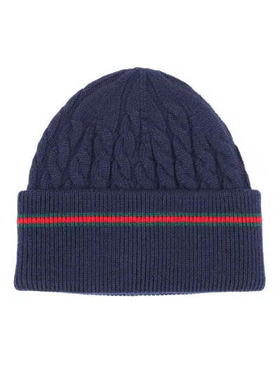 Gucci Kids Hat Tresy J Tricot 100%wo In Blue