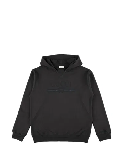 Gucci Kids Hoodie With Logo In Black
