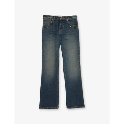 Gucci Kids' Horsebit-hardware Denim 6-12 Years Blu In Blue