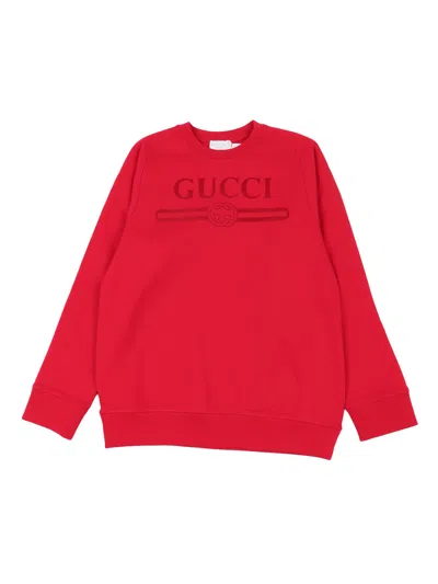 Gucci Kids J L/s Sweatshirt Felted Ctn Je In Red