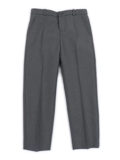 Gucci Kids J Pants Plain Stiff Wool In Gray