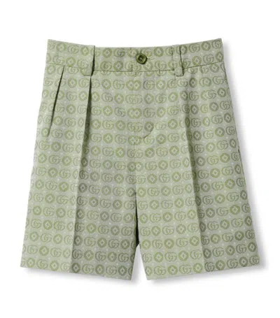 Gucci Kids Jacquard Double G Shorts (4-12 Years) In Green