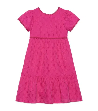 Gucci Kids' Jacquard Gg Star Dress (4-12 Years) In Pink