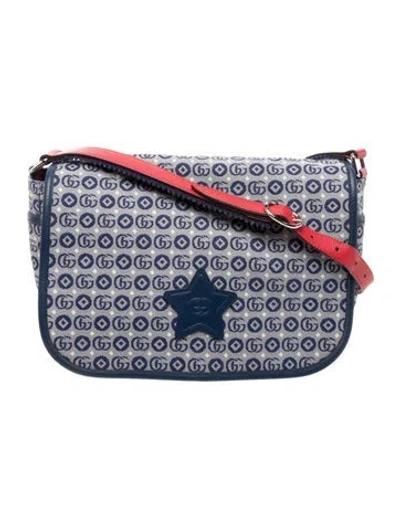 Pre-owned Gucci Kids' Jacquard Messenger Bag In Blue