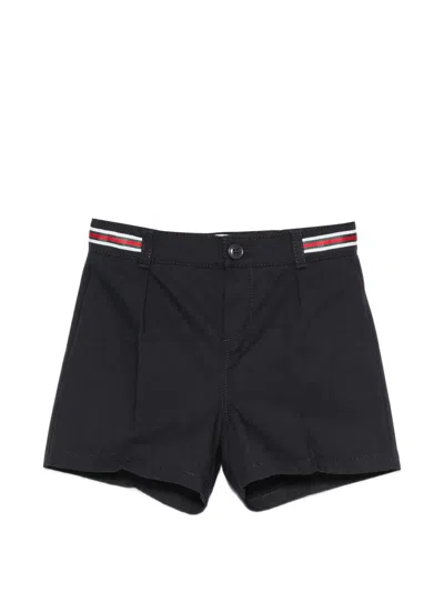Gucci Kids Kids' Stylish Shorts With Belt Loops And Button Closure In Blu