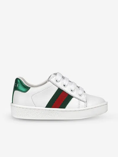 Gucci Leather Ace Trainers In White