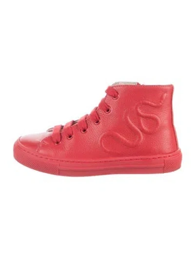Pre-owned Gucci Babies' Kids' Leather High-top Shoes In Red