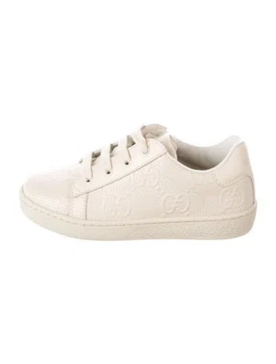 Pre-owned Gucci Babies' Kids' Leather Sneakers In Neutrals
