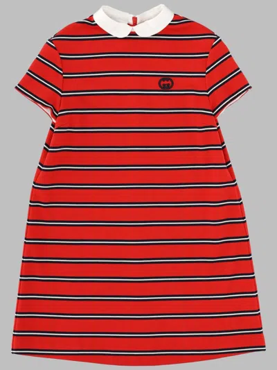 Gucci Kids Logo Knit Mini Dress Vestitino Style In Multi