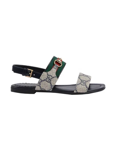 Gucci Kids Logo Slide Sandals In Multi