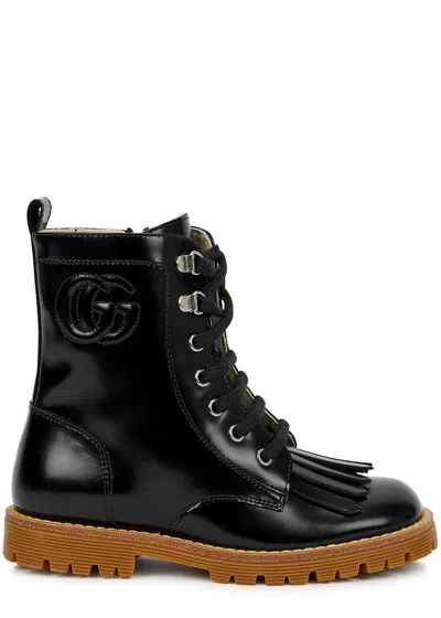 Gucci Kids Maple Patent Leather Ankle Boots (it20-it26) In Black