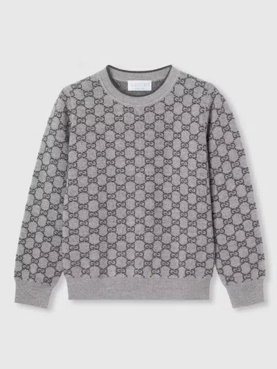Gucci Kids Mini Boys Crewneck Sweater In Gray