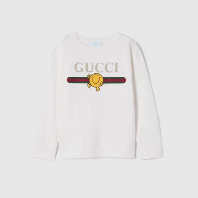 Gucci Kids Mini Fleece Cotton Sweater With Iconic Characters In White