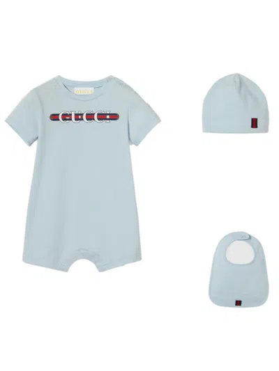 Gucci Kids Mini Gift Set With Hat, Bib, And Short-sleeve Top In Multi