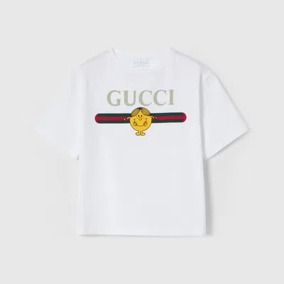 Gucci Kids Mini Oversized Cotton T-shirt With Playful Characters In White