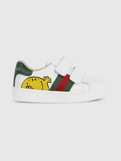Gucci Kids Mini Sneakers With Web And Logo In Multi