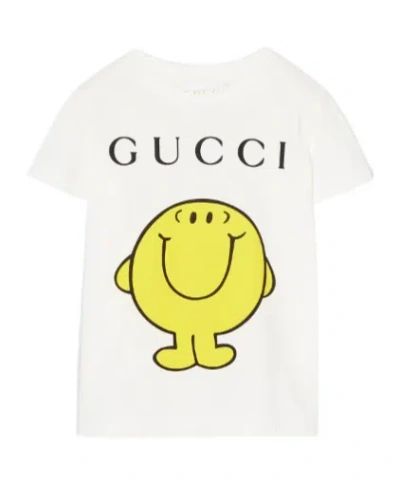Gucci Kids Mr. Happy Print T-shirt In White