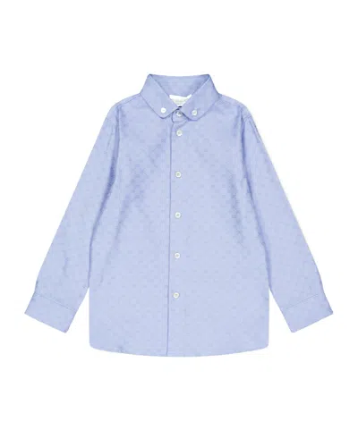 Gucci Kids Oxford Shirt In Blue