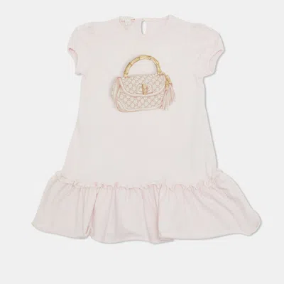 Pre-owned Gucci Kids Pink Crossbody Bag Print Aigner Girls Dress 18-24 M