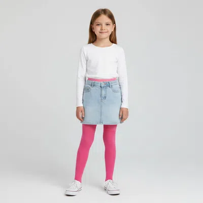 Pre-owned Gucci Kids Pink Interlocking Monogram Nylon Knit Tights 6 Yrs