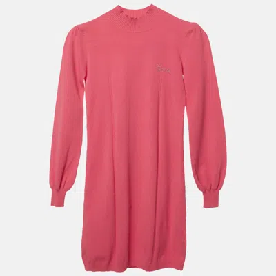 Pre-owned Gucci Kids Pink Stretch Knit Mock Neck Dress 8yrs