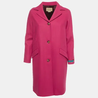 Pre-owned Gucci Kids Pink Wool Felt Single Breasted Overcoat 12yrs