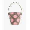 Gucci Be Ebo Rosa/freesia Kids' Printed Gg Canvas Top Handle Bag In Brown