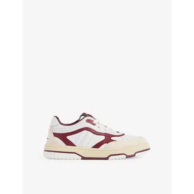 GUCCI KIDS' RE-WEB LEATHER LOW-TOP TRAINERS IVOIRE/GR.WH/RO.AN/G EUR 30 / 12 UK
