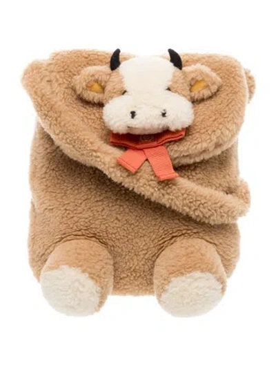 Pre-owned Gucci Kids' Sherpa Plush Handbag In Neutrals