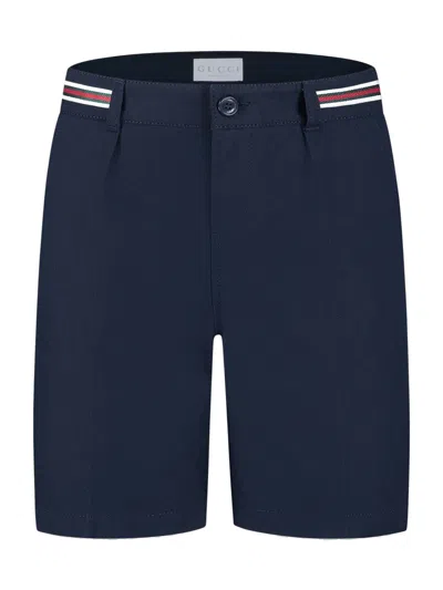 Gucci Kids Stylish Belted Shorts With Pockets For Girls In Multi