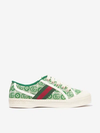 Gucci Kids Tennis Trainers In Green