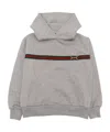 Gucci Kids Web Stripe Long-sleeved Hoodie In Gray