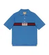 Gucci Kids' Cotton Piquet Polo Shirt In Blue,multi
