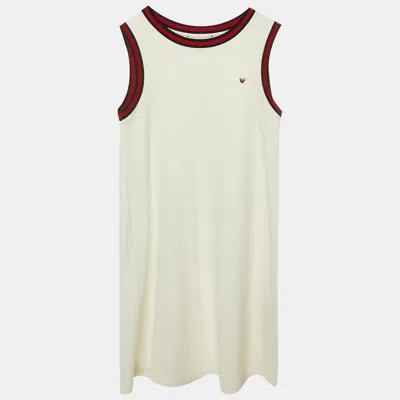 Pre-owned Gucci Kids White Jersey Sleeveless Dress Size 12 Yrs