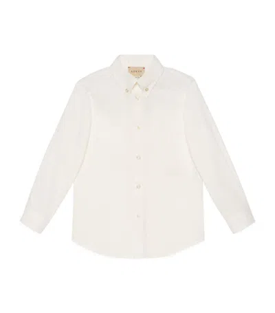 Gucci Kids' X Oshkosh B'gosh Embroidered Shirt (4-12 Years) In White